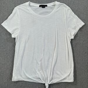 Social Standard by Sanctuary Knotted Hem Tee Shirt Women's XL White Short Sleeve